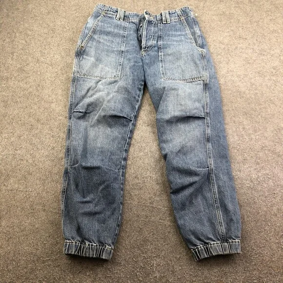 Citizens Of Humanity Jeans Womens 25 Blue Medium Wash Relaxed Cuffed Tapered - Picture 1 of 11